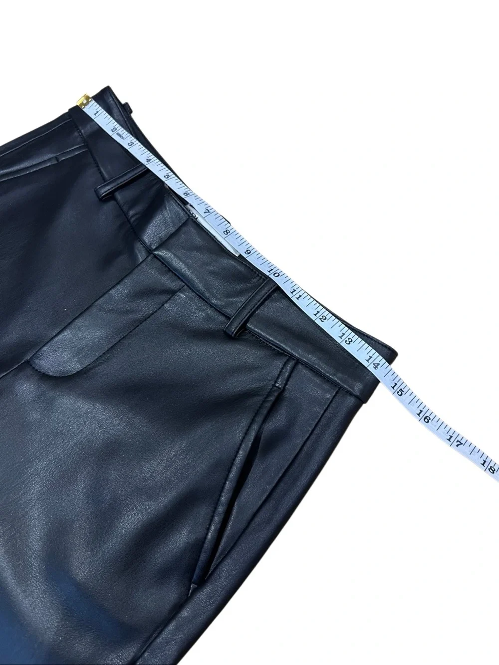 Zara black faux leather pants mid-rise Size 2